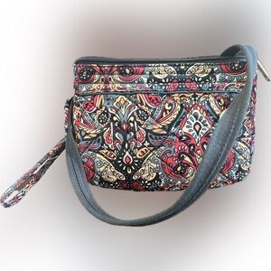 Quilted Travelon Crossbody Adjustable Bag Multicolor Blue Red Paisley - NWOT